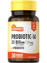 Sundance Probiotic-14 | 25 miliardi di culture | 30 capsule | con Prebiotici | Vegetariano, Non OGM e Gluten Supplemento gratuito
