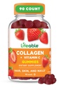 Peptidi di collagene vitali | 100mg con vitamina C | Integratori di collagene di grande gusto | Pelle per capelli vegetariani e Nails Gummies | Gummie di collagene per adulti, uomini, donne | 90 Gummies
