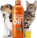 Olio di salmone per cani e gatti, Wild Alaskan Salmon olio per cani pelle, cappotto e Joint, Omega 3 Fish Oil, cani e gatti Immune System Support, Epa e Dha, 300 ml Cane Shedding Supplement