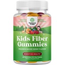 Gummie di fibre prebiotiche per bambini - Integratori di fibre alimentari per la digestione e la costipazione - Chicory Root Kids Gummies immuni - Integratori nutrizionali non GMO & Vegan - 60 Conte