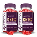 Laboratori giustificati (2 Pack Proton Protein Keto ACV Gummies Advanced Formula 1000MG Proton Boost formulato con Pomegranate Beet Juice Powder B12 Vegan Non OGM 120 Gummys