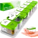 Extra Large Weekly Pill Organizer - XL Vitamin Holder con 7 Confronti STATABILI AM PM - Dispenser portatile per la casa e il viaggio, Big Supplement Container per uso settimanale o giornaliero, Verde