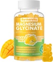 90 CT Magnesio Glycinate Gummies 1000mg - Zucchero Gratuito Magnesio Supplemento di Potassio con Vitamina D, B6, CoQ10 per Calma Mood & Sleep Support - 90 Mango Ananas Gummies