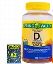 Spring Valley Vegetariano Vitamina D3 Gummies, 2000 IU, 50 mcg, 160 Ct+Better Guida Vitamine Supplementi Prenota gratis Includere (Cannot Venduto separatamente)