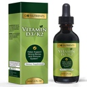 Go Nutrienti Vitamina D3 K2 Gocce – Liquido VIT D Supplemento con MK7 per adulti e bambini – Sostegno sublinguale ad alto assorbimento per ossa, cardiovascolare, cuore e salute immunitaria – 1 oz, 90 Serve