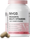Multivitaminico NYO3 per le donne con zinco e vitamine biotina A,C,K,B2,B6,B12 & Multimineral | Multivitaminici giornalieri bellezza & energia | senza glutine, alimentazione 60 giorni