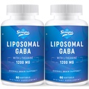 Liposomal GABA con L-teanina 1200mg - 2 Pack Integratori GABA ad alta biodisponibilità, 120 capsule per adulti