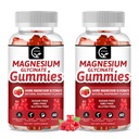 Magnesio Glycinate Gummies 400mg, Mg Potassium Supplemento con Chelated Magnesium Malate Complex, Vitamina D, B6, e CoQ10, Supporti per Memoria, Calma, Mood & Sleep - 60 Conteggio (Pacchetto di 2)