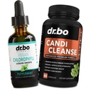 Clorofilla Liquid Drops Corpo Detox & Candi Cleanse - Vegan Liquid Chlorophyll Drops Odor Cleanse Supplemento Deodorante interno - Extra Forza Probiotico Oral Herbal Oregano & Caprylic Acid Capsule