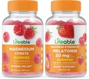 Magnesio vitale + Melatonina 20mg, Gummies Bundle - Grande degustazione, Supplemento alla vitamina, Senza glutine, OGM libero, pancia masticabile