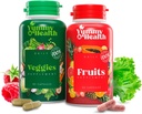 Yummy & Health Fruits & Veggies Capsules – 33+ Totale Superfoods da Frutta e Verdura | 90 Frutta + 90 capsule vegetali | Vegan, Non OGM, Gluten-Free | Nutrienti a base vegetale & Fibra