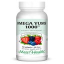 Maxi Salute Omega Yums 1000 - Kid Friendly - Fruttato Burst Flavor - 110 Softgel Capsules - Kosher