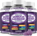 Sostegno immunitario, Supporto giornaliero per bambini e adulti*, con Sambucus Elderberry, Zinco, Vitamina C, D3, B6, B12, Plus - Integratore alimentare - 210 Conte