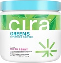 Cira Daily Greens - naturalmente addolcito, polvere di Superfood di Spirulina Organica con ingredienti Premium, antiossidante-ribalzo per il debuglio, la digestione, e l'energia - bacche miste, 30 porzioni