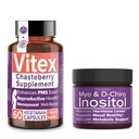 Risparmiate il 10% sul bilanciamento ormonale & benessere riproduttivo Bundle – Vitex Chasteberry Supplement + Myo & D-Chiro Inositol Powder per PCOS & supporto mestruale