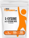 BulkSupplements.com Polvere di L-Lysine - Integratore di Lysine, Aminoacido essenziale, per il supporto immunitario - Gluten Free, 1g per porzione, 100g (3,5 oz) (Pack of 1)