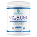 NutraScience Creatina Monoidrato Polvere con BioPerine, Supporta la crescita muscolare magra e il recupero, 60 Serve, 5000mg per porzione, non aromatizzato, GMP sertificato, Vegan Friendly, Non OGM