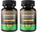 Berberina 1300mg con Estratto di tè verde, Resveratrolo, Riso di lievito rosso & CoQ10 – 13-in-1 Salute immunitaria, Supporto metabolico naturale – 60 capsule – Non OGM, Lab Tested - 2 Pack