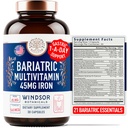 Bariatrico Multivitaminico con Ferro - 45mg Ferro Facile da Ingoiare, Una al Giorno Vitamine Bariatrica per Donne e Uomini - Gastric Bypass, Gastric Manica Recupero Vitamina Multivitaminici - 30 Caps