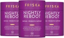 FRISKA Nightly Reboot Enzyme and Probiotics Supplement, promuove una migliore digestione e sonno, supporta la salute del fegato per gli uomini e le donne, la melatonina, la camomilla, 90 capsule