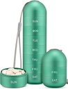 Zannaki Metal Moisture Proof organizzatore settimanale di pillole, lega di alluminio impilabile BPA Free Travel Trekking 7 giorni Pill Box Custodia impermeabile e grande scomparto per tenere pillole, vitamine, olio di pesce, integratori