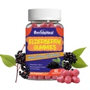 Gummie di sambuco, Estratto di sambuco 300mg, con vitamina C e zinco, Gummie di aroma di fragola, Non OGM, Senza glutine, Vegan-Friendly, Supporto immunitario, 60 Conte