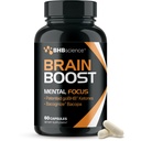 Integratore di Booster del cervello per messa a fuoco - Integratore di supporto del cervello Nootropics clinicamente convalidato con l'estratto di Bacopa Monnieri & GoBHB brevettato per il supporto cognitivo - Terza Parte testata (30 Serve)