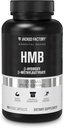 Jacked Factory Essentials HMB Capsule - Integratori HMB per la crescita muscolare magra, Prevenire Ripartizione del muscolo durante Calorie-Deficits, & Migliorare il recupero del muscolo - 120 capsule vegetali