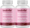 Benfotiamine 150mg / Acido lipoico alfa 300mg (240 capsule vegetariane)(120x2) - No Stearates - Vegan - Gluten Free - Non OGM