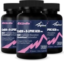CoQ10 100mg + acido lipoico 200mg per porzione, 3 mesi di alimentazione, fino a 5X assorbimento migliorato, R-Lipoic Acid/CoQ10 supplemento per la salute del cuore e la salute cognitiva-180 capsule
