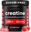 NutraChamps 120 Creatine Gummies per uomini e donne - 5g Sugar Free Chewable Creatine Monohydrate Gummies - Supporta la sintesi proteica, recupero muscolare e prestazioni di allenamento