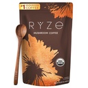 RYZE SUPERFOODS Mushroom Coffee USDA Organic con 6 Funghi adaptogeni e olio MCT, USA Cresciuto Instant Coffee per una migliore energia, messa a fuoco, digestione, immunità con Lions Mane & Turkey Tail, 30 porzioni
