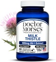 Dr. Morse Latte supplemento 25:1 estrarre 600mg Equivalente a 15000mg, Liver Detox Supporto 4:1 estrarre 300mg Equivalente a 1200mg Radice di dadelion - FDA certificata Ultra Potent Formula - 60 Caps