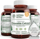 Nutra naturale chewable Calcium Supplemento per la forza del chiodo, promuove la salute del muscolo, aiuta a migliorare la salute dei denti, il sostegno Nerve Salute e la salute cardiovascolare, migliorare la resistenza del chiodo, 60 compresse
