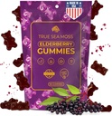 TrueSeaMoss Sea Moss Elderberry Gummies for Adults & Kids – con Burdock Root, Bladderwrack & Magnesium – Vegan, Non OGM Formula – Made in USA – 60 Gummies