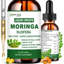 Pure Moringa Oleifera Gocce liquide, Estratto di foglie di Moringa organico w. Turmerico, Pepe Nero, Dianabol Supplemento per Metabolismo Energetico Pelle Immune Joint & Gut, 6X Più Forte Di Moringa Capsules Polvere