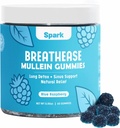 Gummie di Mullein per polmoni - Gummie di disintossicazione polmonare - Supporto per la salute respiratorio giornaliero - Cleanse per fumatori - Allergy, Sinus e Mucus Relief - Estratto di foglie di Mullein per polmoni