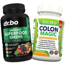 Greens Superfood Organici & integratori di frutta - Colon Cleanse Detox Formula per Bloating Intestinale - Green Veggie Powder Blend Ortaggie Foods & Constipation Relief Supplement Gut, Belly, Stomach