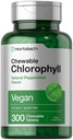 Horbäach Chlorophyll Pills | 300 compresse masticabili | Natural Peppermint Flavor | Vegan, Non OGM & Gluten