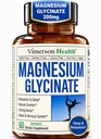 Magnesio puro Glycinate 200 mg (Glicinato de Magnesio) – Integratore di Magnesio Chelato per Dormire, Rilassamento, Muscolo e Benessere delle Donne – Migliore assorbito che Citrato o Ossido – 60 Capsule Vegane