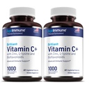 Vitamina C 1000mg Complesso con L-Lysine 500mg, Zinc Gluconate 12mg, Bioflavonoidi 300mg. Doctor Formulated Magnesium Stearate Integratori gratuiti per il supporto sano del sistema immunitario. Due bottiglie.(2)