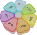 7 giorno organizzatore settimanale della pillola rotonda, ShysTech grande pillola Case Pill Box 1 volta al giorno per le pillole/medicazione/supplementi/Vitamina (Multi-colore)