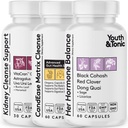 L'equilibrio dell'ormone & CandEase Matrix & Kidney Cleanse Bundle 3 Pack per la donna | Femmina Tutte le fasi Supporto ormonale e digestivo dell'equilibrio