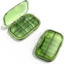 6 scatola di viaggio di comparazione, contenitore di pillole dell'organizzatore di moisture Proof Pill Case, piccola scatola di pedaggio per borsa da tasca, scatola di vitamina della medicina portatile quotidiana, scatola di olio di pesce, scatola di supplemento (verde)