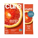 Cure Hydration | Miscela elettrolitica a base vegetale | No Aggiunto Zucchero | Polvere di rilievo di disidratazione fatta con acqua di cocco | Non OGM | Vegan | Box di 8 pacchetti - Arancione di sangue