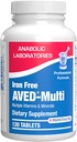 Iron Free Daily Multivitamin per uomini e donne, 120 compresse - AVED Daily Multi Vitamin and Minerals Health Supplement - Vitamine A, C, D, E, Vitamina B Complex, Zinco, Calcio, Magnesio, Più