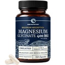 Magnesio Glycinate 400mg | Formula ad alto assorbimento per il sonno, Calma, Rilassamento muscolare, Cuore, Bone & Nerve Supporto per le donne & uomini | Magnesio Glycinate Supplemento | 120 Ct (2 mesi di alimentazione)