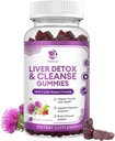 Detox & Repair Gummies- Nuovo integratore di supporto per fegato di formula con latte Thistle Silymarin,Dandelion, Estratto di carciofo & Elderberry - No Sugar, Integratore per la salute del fegato - 60 Vegan Gummie