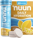 Tabelle di elettrolita giornaliere Nuun con magnesio, calcio, potassio, cloruro e sodio, senza glutine, senza zucchero, & Vegan, limone Splash Flavor, 8 Pack (80 Servings Total)