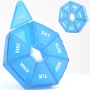 Organizzatore di pillole settimanali, 2 Pack Portable Pill Box Medicine caso 6 colori (sette giorni) Nuova edizione per vitamina/olio di pesce/Pills/Supplements-Arthritis Friendly (blu)